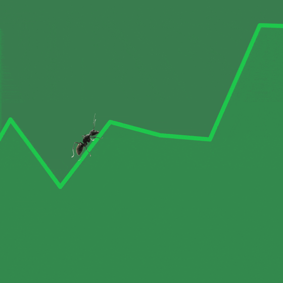 An ant climbing a stock graph