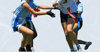 Women playing flag football 