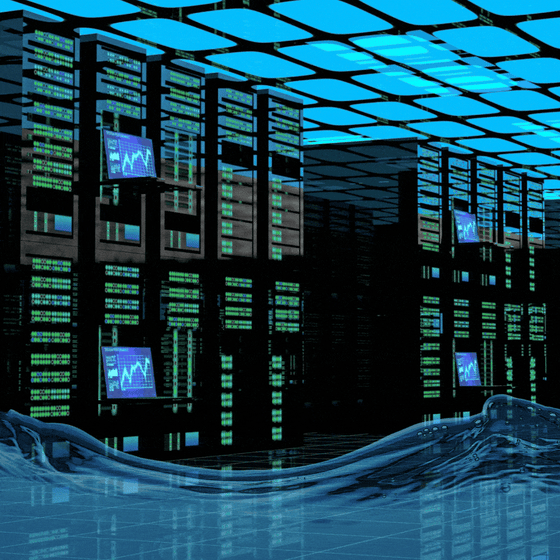 A data center filling with water
