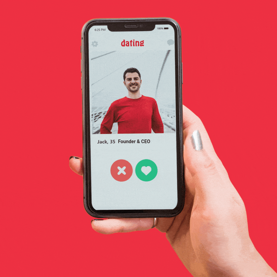 A dating app on a phone