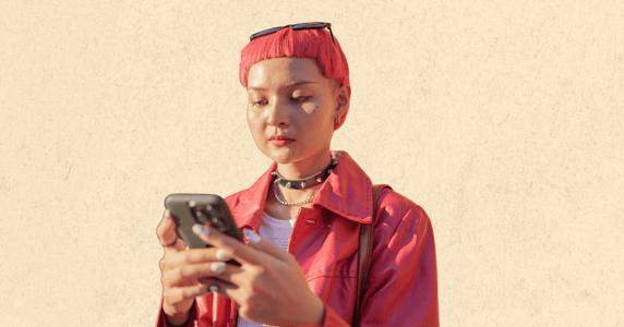 Young person a cell phone