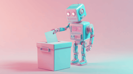 Robot at a ballot box