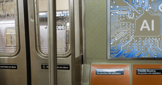 An AI ad in a subway car 