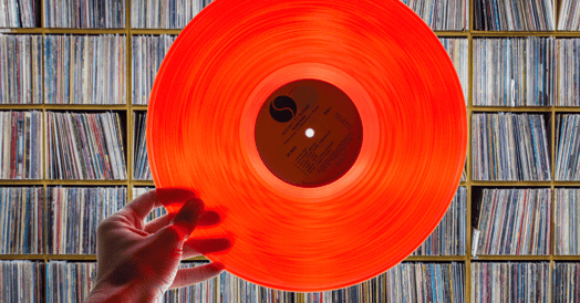 A red vinyl record 