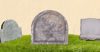 Headstone with startup on it