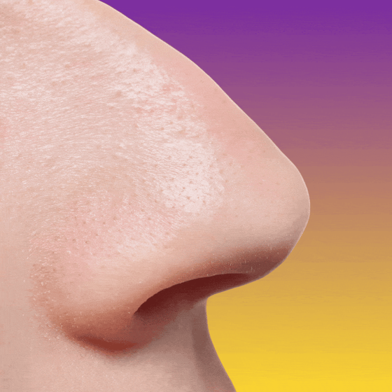 Nose inhaling scent molecules