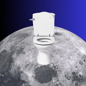 A toilet flushing on the moon.