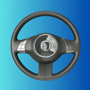 A steering wheel turning 