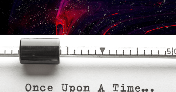 A typewriter with the words “Once upon a time” written on the page.